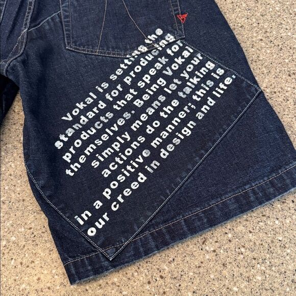 VOKAL By Nelly Y2K Baggy Hip Hop Denim Patchwork Jorts - Picture 12 of 13